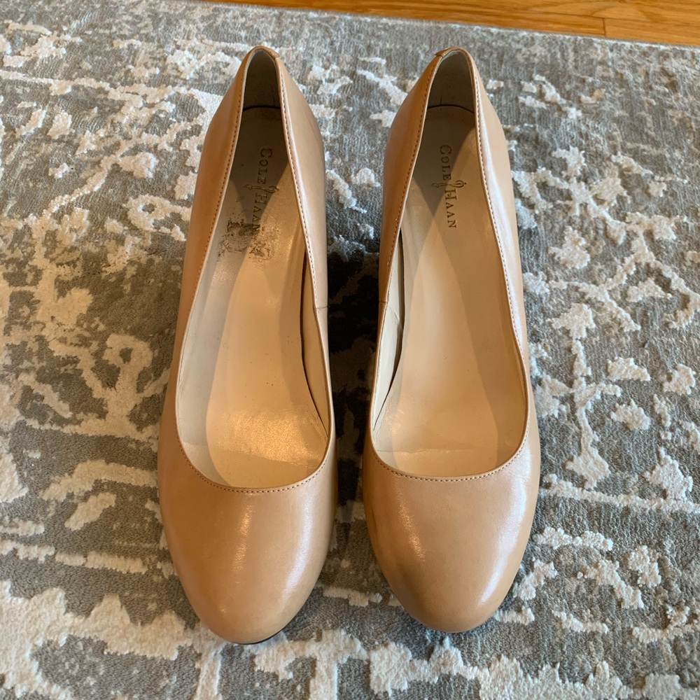 Cole Haan Leather Beige Wedges - Brand New - 8.5